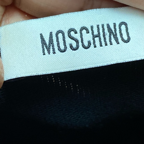 MOSCHINO Faux Wrap Ruffle Wool Black Midi knit Dress Size US 8 GB10 F38 - Picture 10 of 14